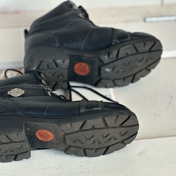 Harley Davidson Tyler 84280 Women's Motorcycle Boots Size 6 Black Lace Up. - Picture 2 of 6